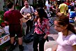 Cordy checks out the street fair